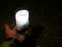 ヘッドランプにランタンシェードを装着してみた。優しい光が広範囲に広がった