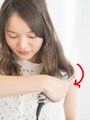 アイロンを少し内側にひねる