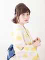 ショート浴衣・くるりんぱ3つで簡単ハーフアップ