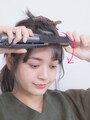 前髪にもカールをつけて