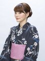 ミディアム浴衣・夜会巻きの簡単アップヘアアレンジ