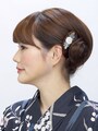 ミディアム浴衣・夜会巻きアップヘアアレンジ