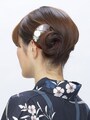 ミディアム浴衣・夜会巻きアップヘアアレンジ