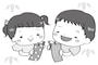 短冊　七夕　イラスト　白黒　かわいい