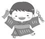 男の子　七夕　イラスト　白黒　かわいい