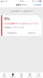 メルカリでの購入につかえる5％ポイントバックのチケット