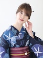 ねじり夜会巻きのしっとり浴衣アレンジ