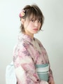 片側編み込みで作る浴衣ヘアアレンジ