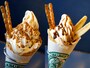 スイーツ部門人気ナンバーワンのキャラメルナッツシルク（左）、バナナチョコシルク（右）