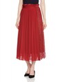 レッドの異素材MIXプリーツスカート (グレースコンチネンタル)GRACE CONTINENTAL コンビプリーツスカート 