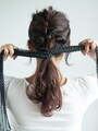 ターバンを毛束に巻きつける