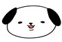 白黒の犬　イラスト　年賀状　カラー　かわいい