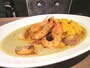 海老のガーリックソテー グリーンカレーとターメリックライス添え