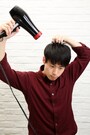 トップの根元をドライ