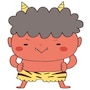赤鬼　全身　イラスト　カラー　かわいい