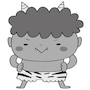 鬼　全身　イラスト　白黒　かわいい