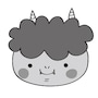 鬼　イラスト　白黒　かわいい