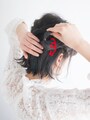 後頭部の少し右側の位置でくるりんぱ