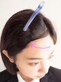 アメピンを生え際に押し込む