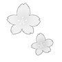 桜の花　イラスト　白黒　かわいい