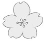 桜の花　イラスト　白黒　かわいい