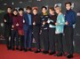 EXOのメンバー。左から、チャニョル（チャンヨル）、D.O.（ディオ）、レイ、カイ、スホ、チェン、シウミン、ベッキョン（ベクヒョン）、セフン 写真：アフロ