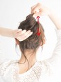 お団子を上下に引き出す
