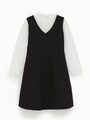 ZARA キッズ ガール コンビ素材チュールディテール入りワンピース