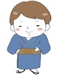 夏　イラスト　かわいい　フリー　無料　浴衣　男性　男の子　白黒
