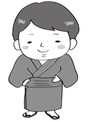 夏　イラスト　かわいい　フリー　無料　浴衣　男性　男の子　白黒