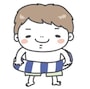 夏　イラスト　かわいい　フリー　無料　水着　男の子　白黒