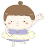 カラー　水着　女の子　　夏　イラスト　フリー　かわいい