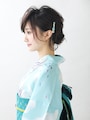 【ショート浴衣】巻き髪くるりんぱで作る浴衣ヘアアレンジ