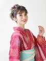 ミディアム浴衣・お団子×外ハネの簡単ヘアアレンジ