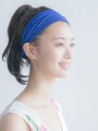 ターバンをすることでおでこが見えヘルシーな印象に