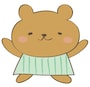 くま　動物　イラスト　カラー　かわいい