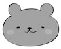 くま　動物　イラスト　白黒　かわいい