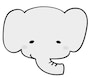 ぞう　動物　イラスト　白黒　かわいい