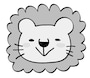 ライオン　動物　イラスト　白黒　かわいい