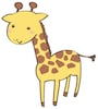 キリン　動物　イラスト　カラー　かわいい