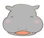 カバ　動物　イラスト　カラー　かわいい