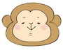 さる　動物　イラスト　カラー　かわいい