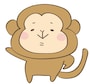 さる　動物　イラスト　カラー　かわいい