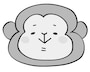 さる　動物　イラスト　白黒　かわいい
