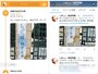 (左)位置情報共有サービスの「Swarm」の画面。(右)Twitterの画面。Swarmでは、チェックインすると同時にツイートする機能がある