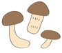 秋　イラスト　きのこ　カラー　かわいい