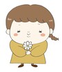秋　イラスト　女の子　カラー　かわいい　コスモス