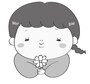 秋　イラスト　女の子　白黒　かわいい　コスモス　