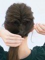 サイドの髪がたるまないように気をつける