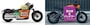 従来のガソリンエンジン型モデル（左）と異なり、電動バイクはモーターとバッテリーを動力源に構成されている。